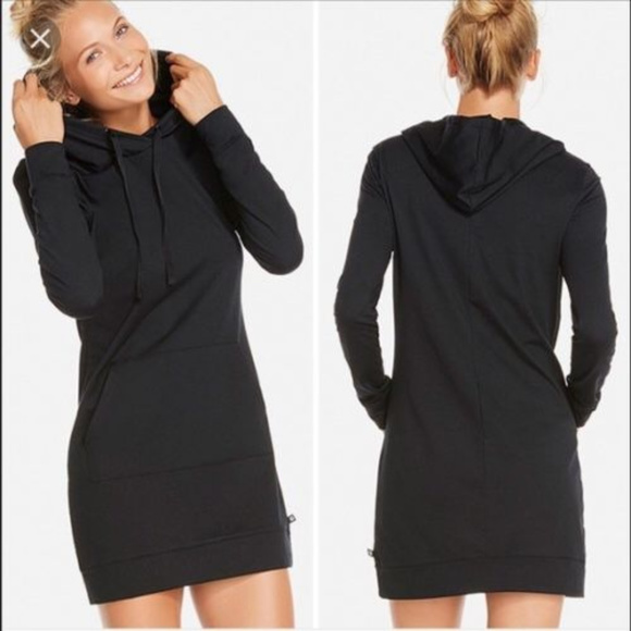 black hooded sweatshirt dress
